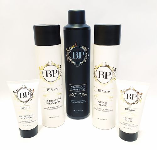 BPcare Hydrating Shampoo 250ml, Quick Mask 250ml, Glorious Hairspray 300ml + travel box
