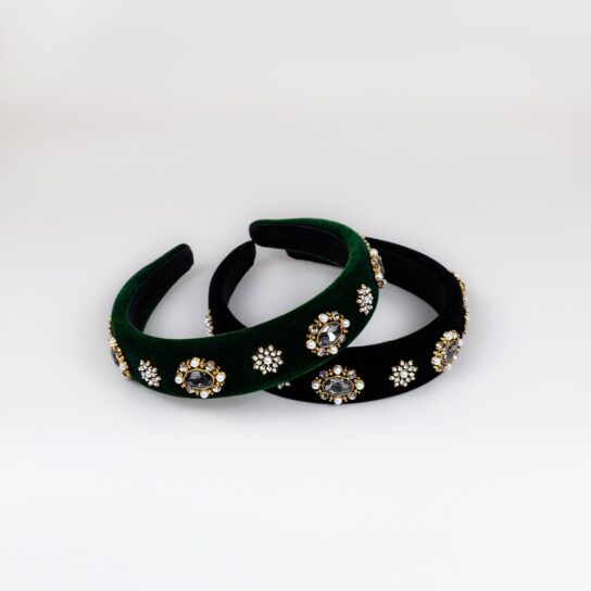 Bp Koristeellinen Samettipanta Musta Vihrea